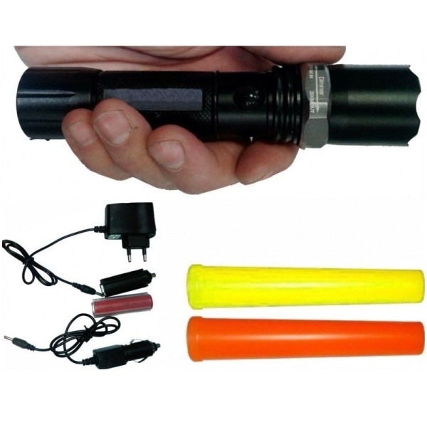 LINTERNA FLASHLIGHT CONO NARANJA Y AMARILLO