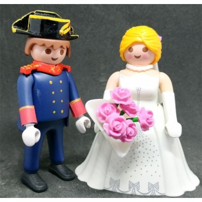PLAYMOBIL GUARDIA TRAJE DE GRAN GALA AZUL (NOVIA NO INCLUIDA)