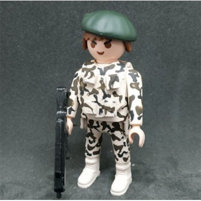 PLAYMOBIL SOLDADO UNIFORME INFANTERIA MARINA BOINA VERDE (FUERZA GUERRA NAVAL ESPECIAL)