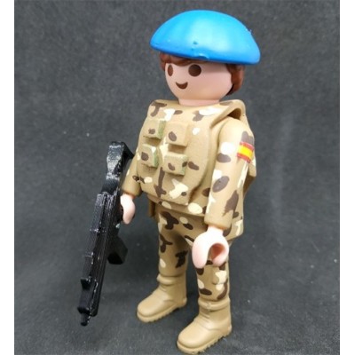 PLAYMOBIL SOLDADO ESPAÑOL CASCO AZUL ÁRIDO