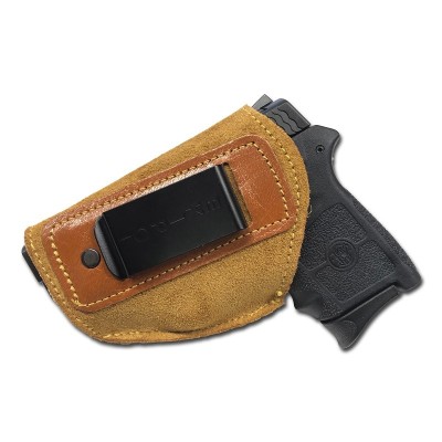 FUNDA INTERIOR PIEL SERRAJE MARRON CON PINZA PARA ARMAS BODYGUARD. IRON
