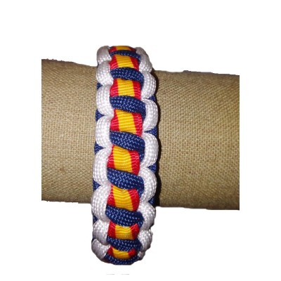 PULSERA PARACORD VERDE OSCURO CON BANDERA DE ESPAÑA