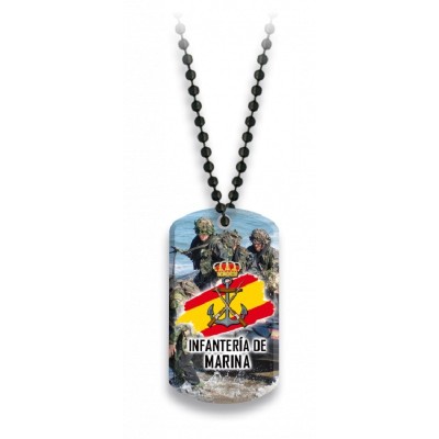 PLACA CON CADENA DE BOLAS INFANTERIA DE MARINA