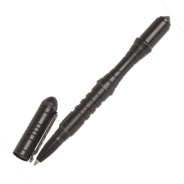 BOLIGRAFO TACTICO / KUBOTAN CON ROMPECRISTALES NEGRO