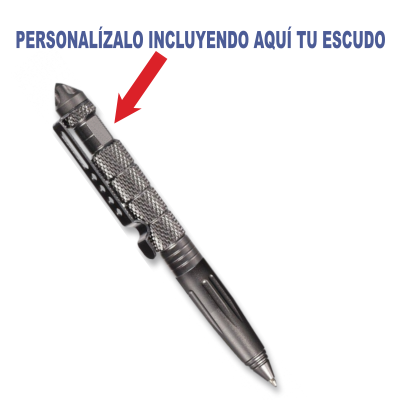 BOLIGRAFO ROMPECRISTALES TACTICO ACERO PERSONALIZABLE