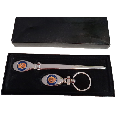 CONJUNTO ABRECARTAS / LLAVERO CNP ACERO