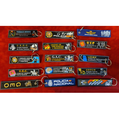 COLECCION LLAVEROS MICRO BORDADOS ESPECIALIDADES POLICIA NACIONAL