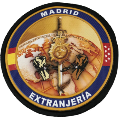 PARCHE GOMA RELIEVE BRIGADA PROVINCIAL EXTRANJERIA Y FRONTERAS POLICIA NACIONAL MADRID