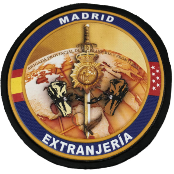 PARCHE GOMA RELIEVE BRIGADA PROVINCIAL EXTRANJERIA Y FRONTERAS POLICIA NACIONAL MADRID