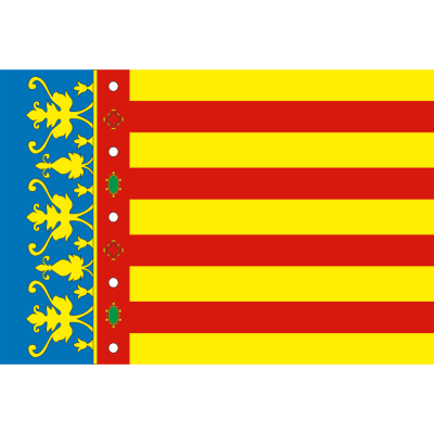 BANDERA COMUNIDAD DE VALENCIANA (SOBREMESA) BORDADA