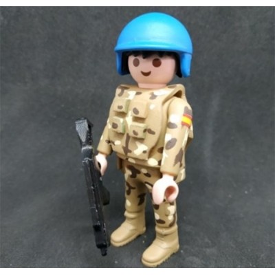 PLAYMOBIL SOLDADO ESPAÑOL CASCO AZUL ÁRIDO