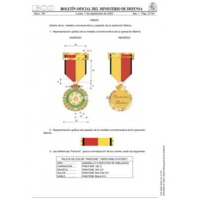 CONJUNTO COMPLETO MEDALLA CONMEMORATIVA DE LA OPERACION BALMIS