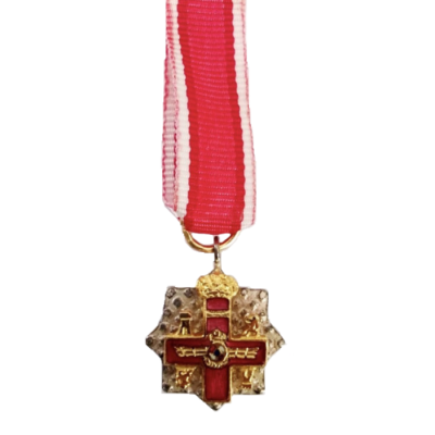 MEDALLA MINIATURA PLACA MERITO AERONAUTICO DISTINTIVO ROJO