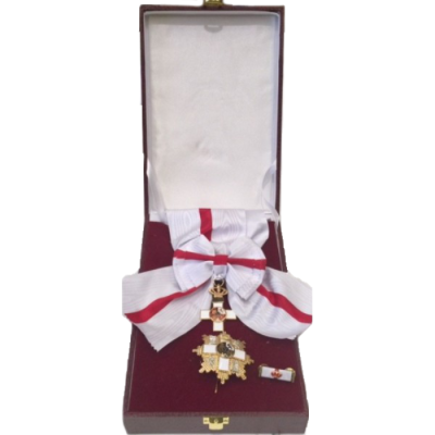 GRAN CRUZ DEL MERITO MILITAR DISTINTIVO BLANCO CON BANDA - VENERA + PASADOR