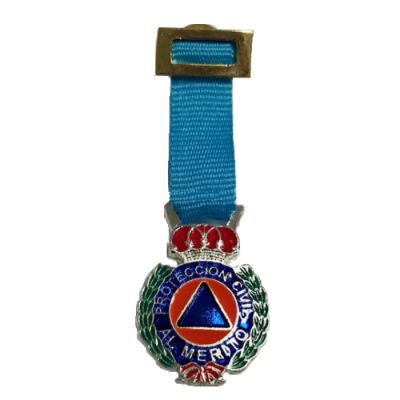 MEDALLA MINIATURA PROTECCION CIVIL PLATA