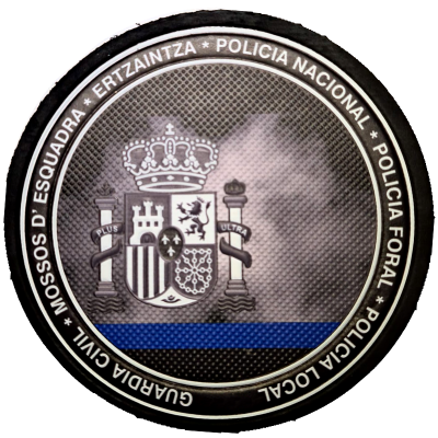 PARCHE GOMA RELIEVE LINEA AZUL FUERZAS Y CUERPOS DE SEGURIDAD