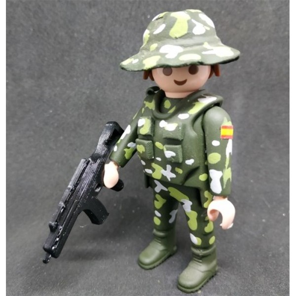 PLAYMOBIL SOLDADO UNIFORME BOSCOSO CON CHAMBERGO HOMBRE