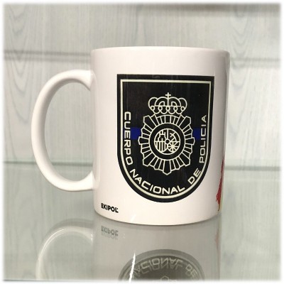 TAZA PERSONALIZADA POLICIA NACIONAL DELGADA LINEA AZUL