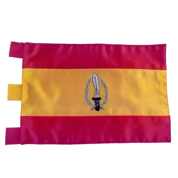 BANDERIN DE MESA BORDADO, BANDERA DE ESPAÑA CON ESCUDO GOE