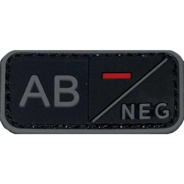 PARCHE GRUPO SANGUINEO AB- (GRIS/NEGRO)
