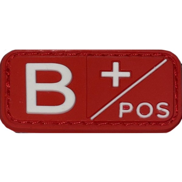PARCHE GRUPO SANGUINEO B+ (BLANCO/ROJO)