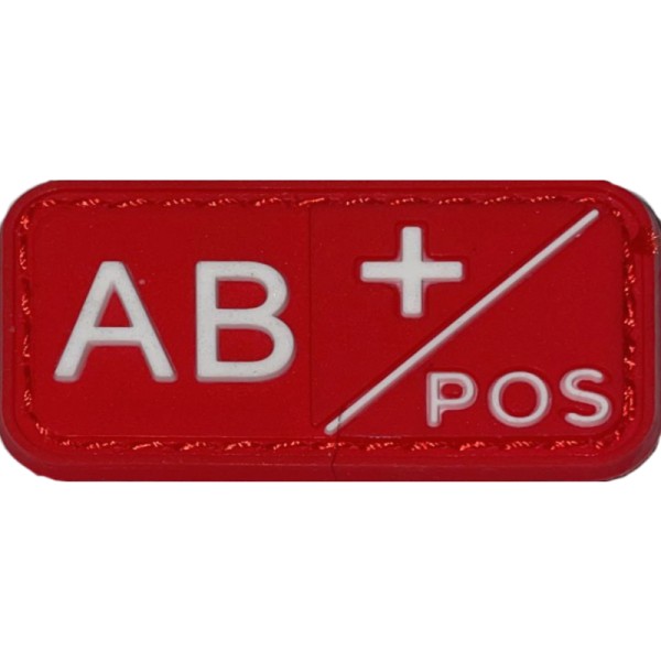 PARCHE GRUPO SANGUINEO AB+ (BLANCO/ROJO)