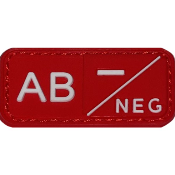 PARCHE GRUPO SANGUINEO AB- (BLANCO/ROJO)