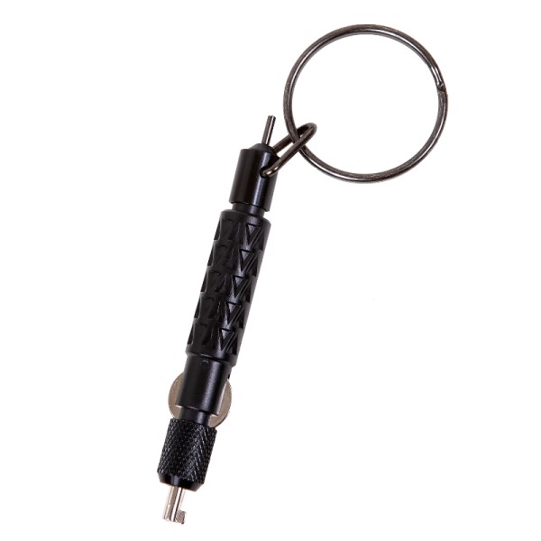 LLAVERO REUTILIZABLE +  LLAVE DE GRILLETE, CON ESLABON GIRATORIO