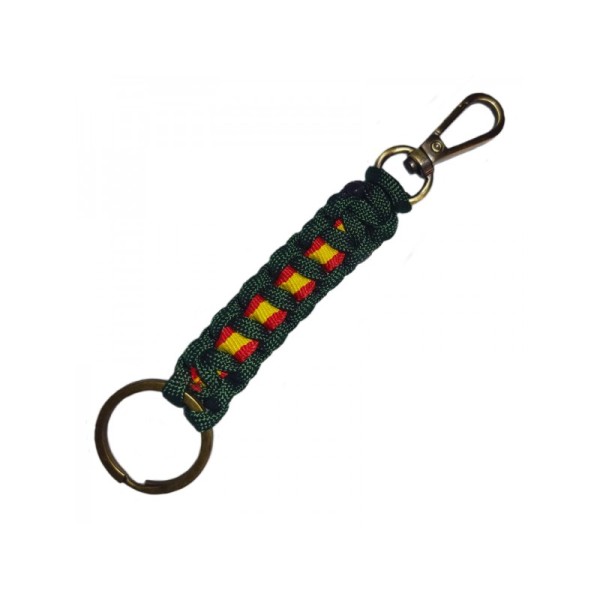 LLAVERO MOSQUETON VERDE PARACORD