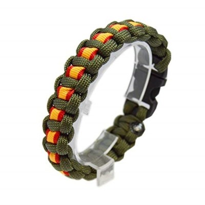 PULSERA PARACORD VERDE CON BANDERA DE ESPAÑA