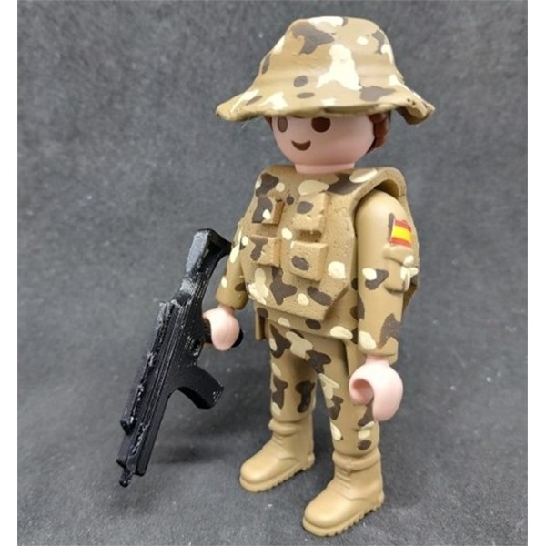 PLAYMOBIL SOLDADO UNIFORME ARIDO CON CHAMBERGO HOMBRE