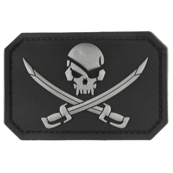 PARCHE 3D BANDERA PIRATA 5,5 x 7,5 CM NEGRO