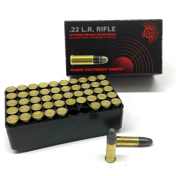 MUNICION METALICA GECO RIMFIRE .22 LR RIFLE