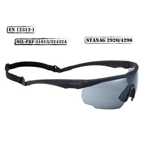 GAFA SWISSEYE BLACKHAWK NEGRO CON LENTES INTERCAMBIABLES