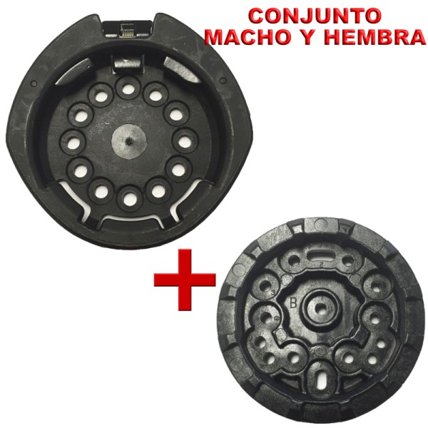 LOTE / CONJUNTO DISCO DE CONEXION MACHO Y HEMBRA SISTEMA RDC PARA FUNDA RADAR