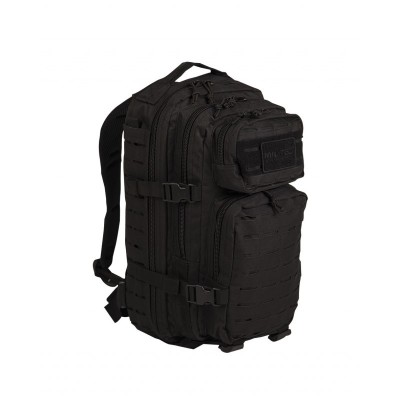 MOCHILA ASSAULT 51X29X28, 36 LITROS, SISTEMA LASER CUT, CON VELCRO, ACOLCHADA NEGRA