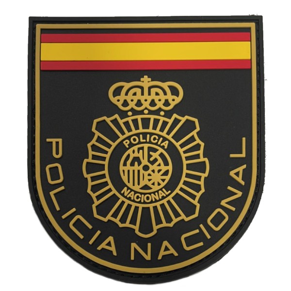 PARCHE DE BRAZO EN GOMA POLICIA NACIONAL 7 X 8,5 CM