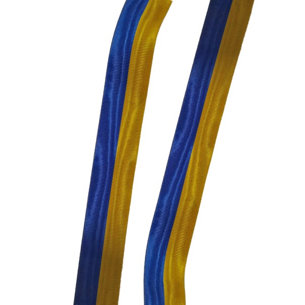 TELA CINTA PARA MEDALLA COLORES AZUL Y AMARILLO