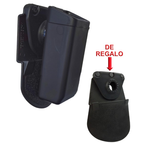 ¡PROMOCION! FUNDA DE CARGADOR 9MM PISTOLA POLIMERO UNIVERSAL 360º