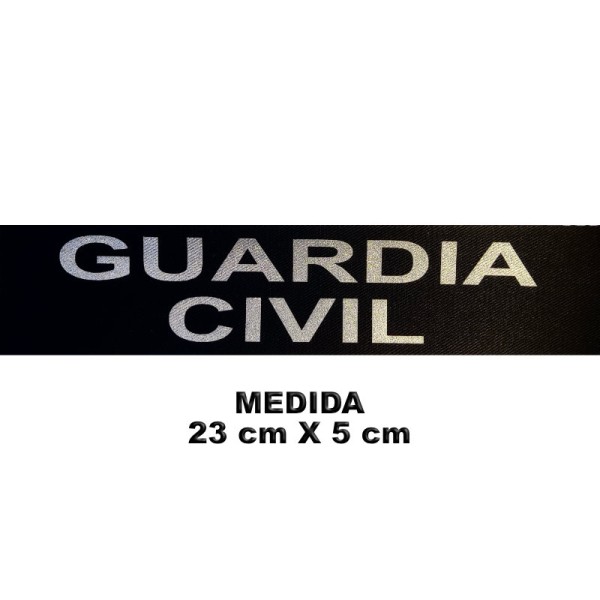ROTULO REFLECTANTE CON VELCRO GUARDIA CIVIL 23 X 5 CM