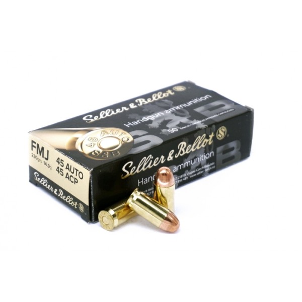 MUNICION SELLIER BELLOT CAL. 45 ACP FMJ, 230 GR