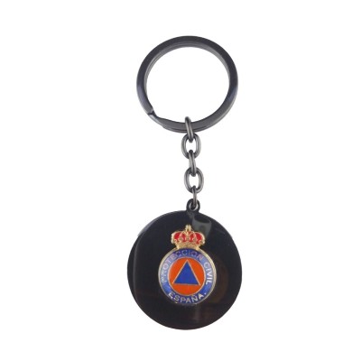 LLAVERO REDONDO ACERO NEGRO PROTECCION CIVIL
