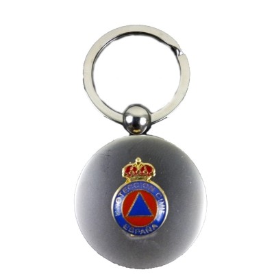 LLAVERO REDONDO ACERO NEGRO PROTECCION CIVIL