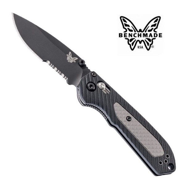 NAVAJA TÁCTICA BENCHMADE 565SBK MINI FREEK S HOJA NEGRA LISA Y DENTADA, CON CLIP