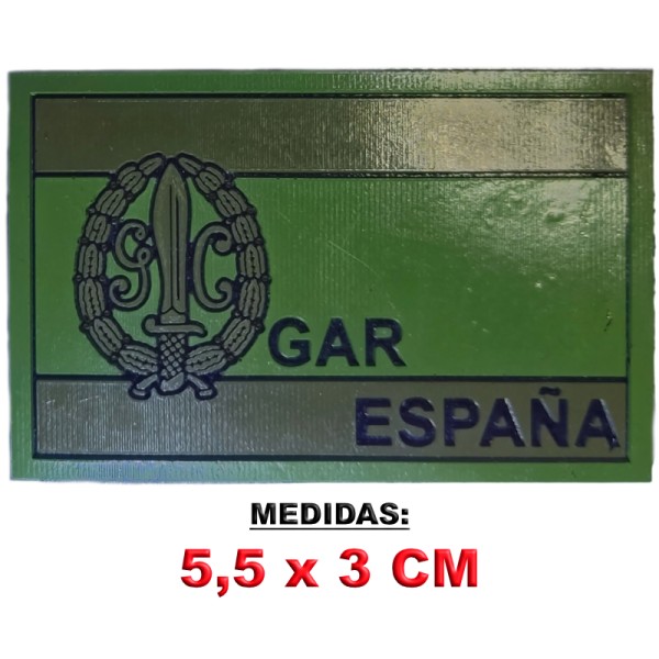 PARCHE PEQUEÑO BANDERA DE ESPAÑA GUARDIA CIVIL GAR VERDE (BAJA VISIBILIDAD)