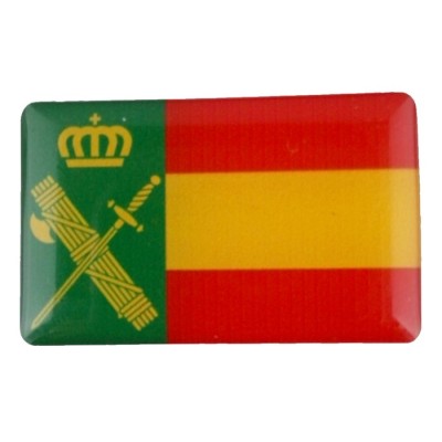 PEGATINA ESCUDO GUARDIA CIVIL Y BANDERA DE ESPAÑA SILICONADA RECTANGULO