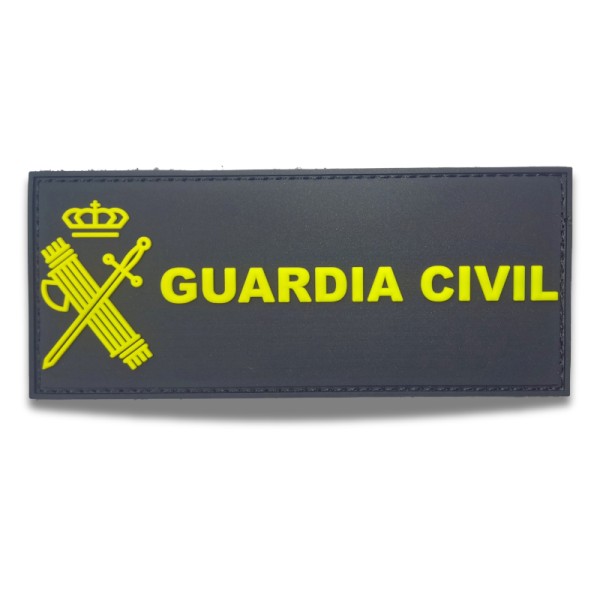 PARCHE / GALLETA PECHO GUARDIA CIVIL EN GOMA NEGRO / AMARILLO FLUOR