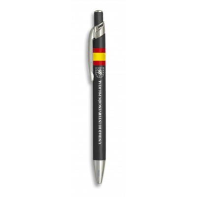 BOLIGRAFO METALICO UNIDAD DE INTERVENCION POLICIAL CON BANDERA ESPAÑA