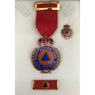 MEDALLA PROTECCION CIVIL ROJA COMPLETA