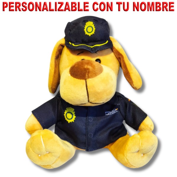 PELUCHE PERRO POLICIA NACIONAL CON NOMBRE PERSONALIZADO